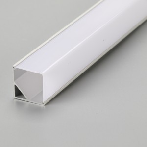 Zilver 90 graden ledstrip aluminium kanaalprofiel